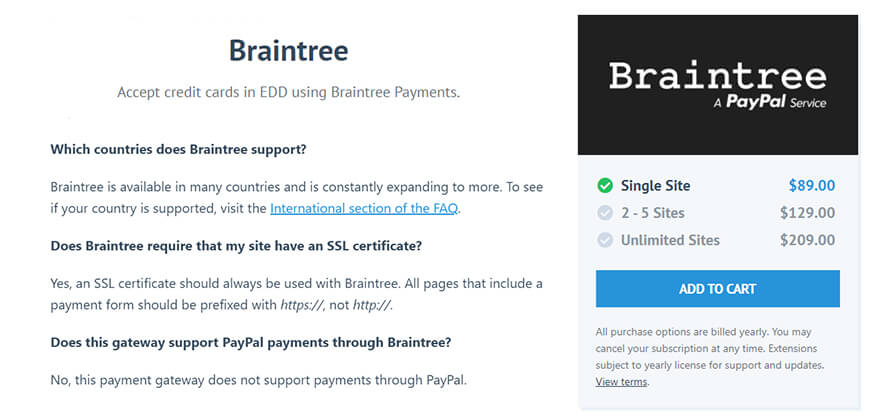 braintree payment gateway