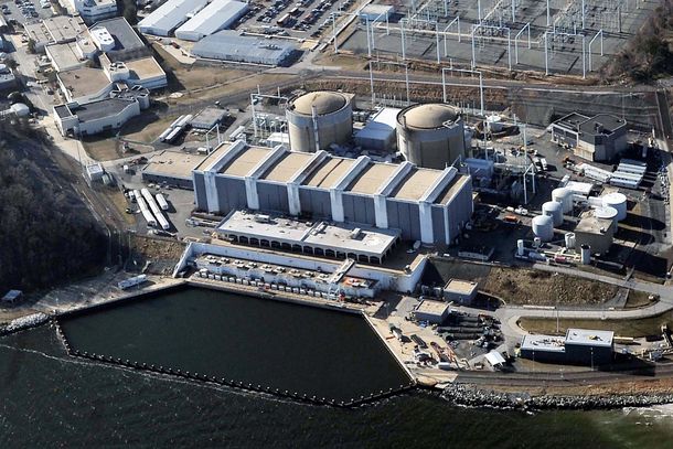 Constellation Energy's Calvert Cliffs Nuclear Power Plant on the Chesapeake Bay in Lusby, Maryland.