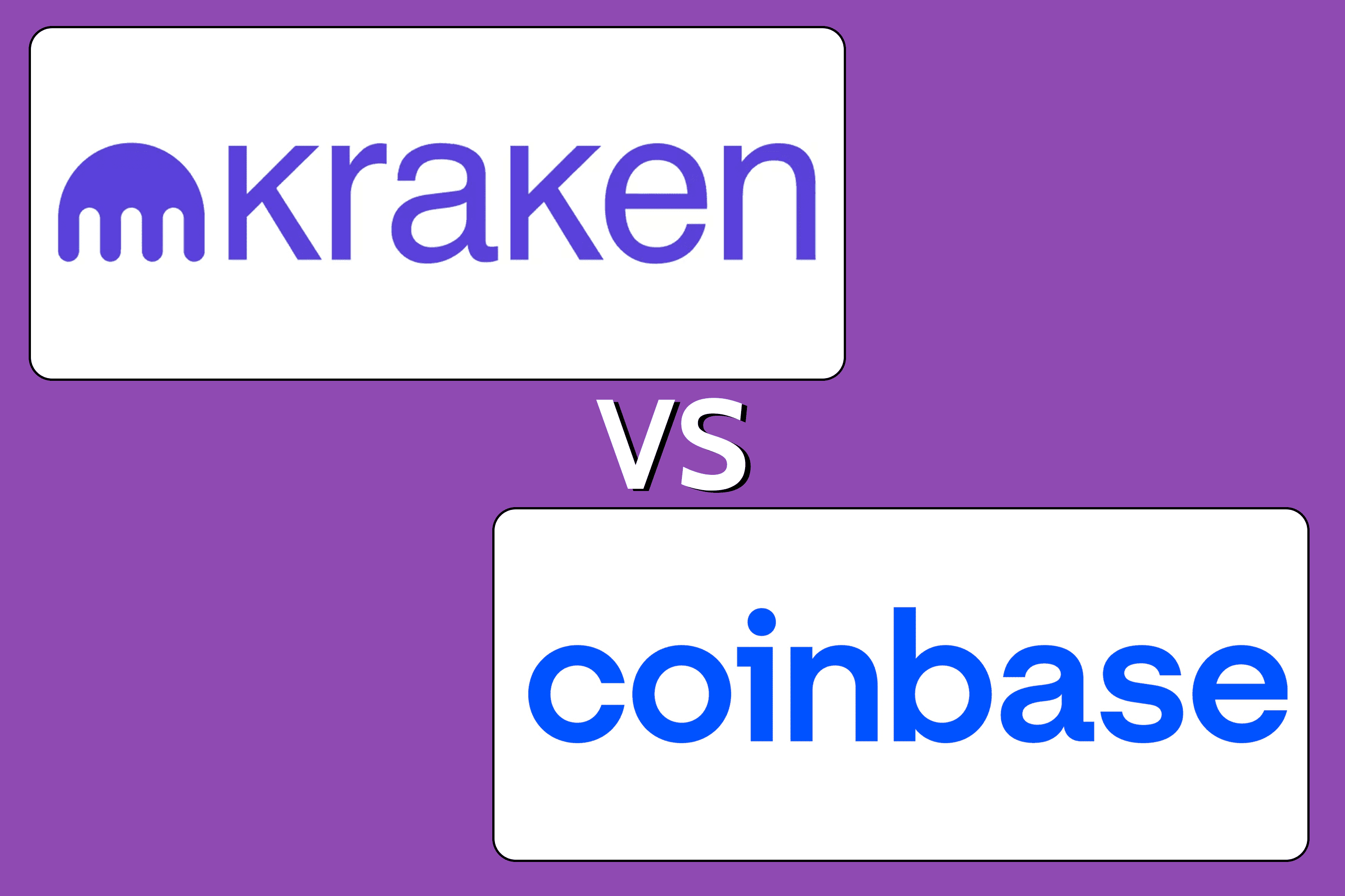 Logos of Kraken and Coinbase 